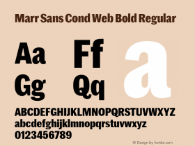 Marr Sans Cond Web Bold Regular Version 1.1 2015 Font Sample