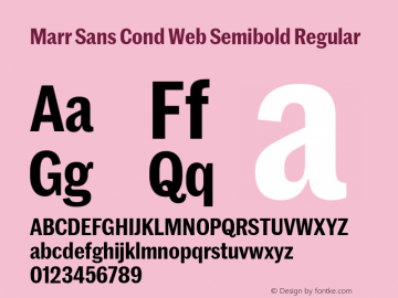 Marr Sans Cond Web Semibold Regular Version 1.1 2015图片样张