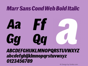 Marr Sans Cond Web Bold Italic Version 1.1 2015图片样张