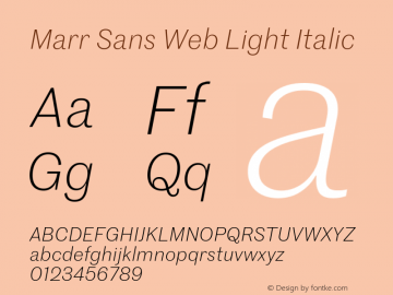 Marr Sans Web Light Italic Version 1.1 2014图片样张