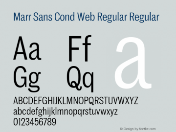 Marr Sans Cond Web Regular Regular Version 1.1 2015图片样张