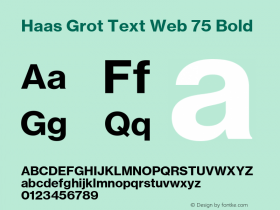 Haas Grot Text Web 75 Bold Version 1.002 2016图片样张