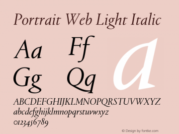 Portrait Web Light Italic Version 1.1 2013图片样张