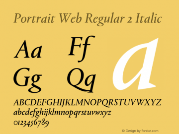 Portrait Web Regular 2 Italic Version 1.1 2013 Font Sample