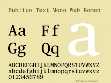 Publico Text Mono Web Roman Version 1.1 2014图片样张