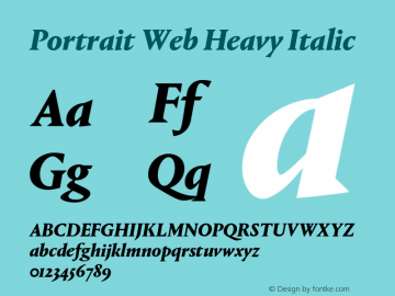 Portrait Web Heavy Italic Version 1.1 2013图片样张