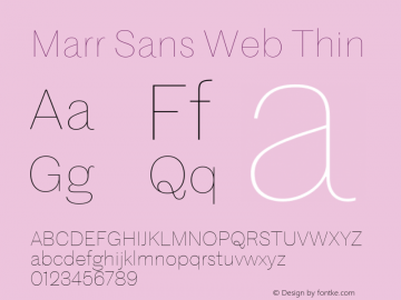 Marr Sans Web Thin Version 1.1 2014 Font Sample