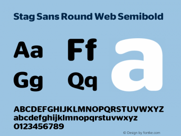 Stag Sans Round Web Semibold Version 001.001 2009 Font Sample