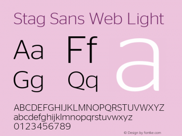 Stag Sans Web Light Version 1.1 2007 Font Sample