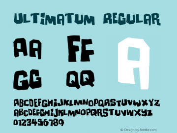 Ultimatum Regular www.pizzadude.cjb.net Font Sample