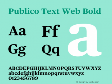 Publico Text Web Bold Version 002.000 2010 Font Sample