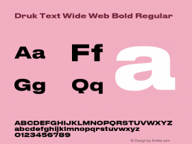 Druk Text Wide Web Bold Regular Version 1.1 2015 Font Sample