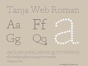 Tanja Web Roman Version 1.1 2016 Font Sample