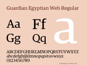 Guardian Egyptian Web Regular Version 001.002 2009 Font Sample