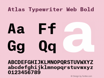 Atlas Typewriter Web Bold Version 1.001 2012图片样张