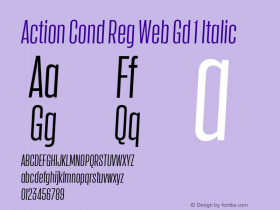 Action Cond Reg Web Gd 1 Italic Version 1.1 2015 Font Sample