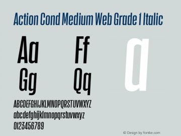 Action Cond Medium Web Grade 1 Italic Version 1.1 2015 Font Sample