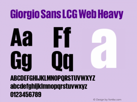 Giorgio Sans LCG Web Heavy Version 1.001 2012 Font Sample