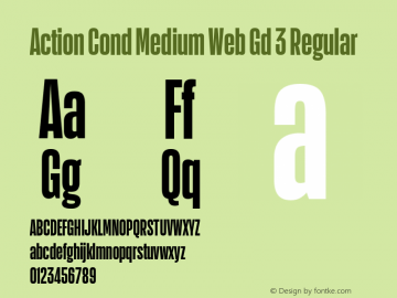 Action Cond Medium Web Gd 3 Regular Version 1.1 2015 Font Sample