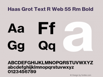 Haas Grot Text R Web 55 Rm Bold Version 001.000 2011图片样张