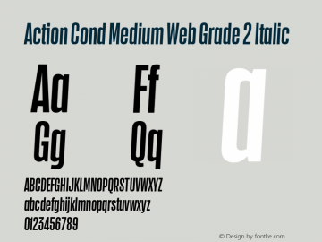 Action Cond Medium Web Grade 2 Italic Version 1.1 2015 Font Sample