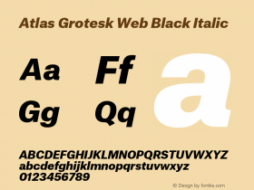 Atlas Grotesk Web Black Italic Version 1.001 2012 Font Sample