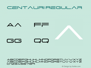 Centauri Regular Version 1.00 June 9, 2015, initial release图片样张