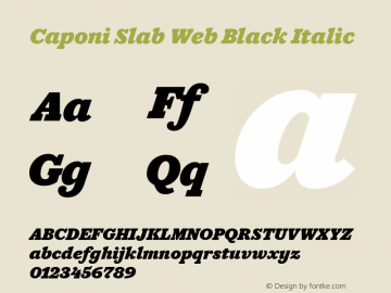 Caponi Slab Web Black Italic Version 1.1 2010图片样张