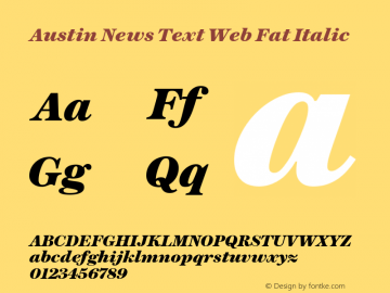 Austin News Text Web Fat Italic Version 1.1 2015图片样张