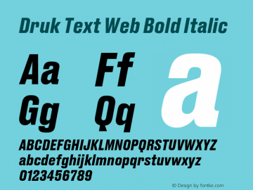 Druk Text Web Bold Italic Version 1.1 2015 Font Sample
