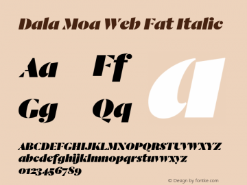 Dala Moa Web Fat Italic Version 1.1 2013图片样张