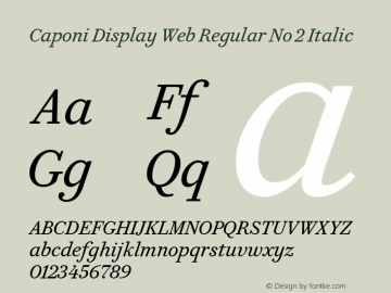 Caponi Display Web Regular No 2 Italic Version 1.1 2013图片样张