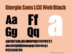 Giorgio Sans LCG Web Black Version 1.001 2012 Font Sample