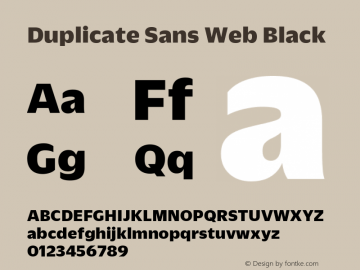 Duplicate Sans Web Black Version 1.1 2010 Font Sample