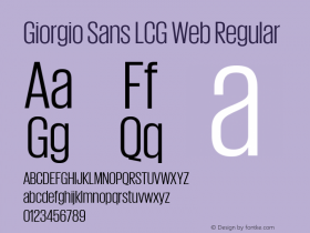 Giorgio Sans LCG Web Regular Version None 2012 Font Sample