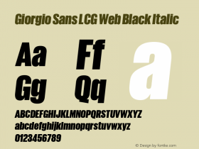 Giorgio Sans LCG Web Black Italic Version 1.001 2012 Font Sample