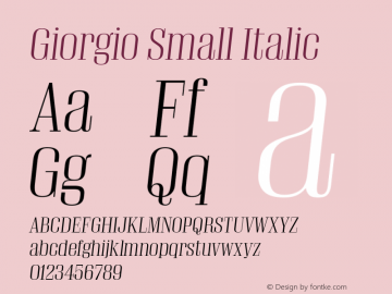 Giorgio Small Italic Version 001.002 2009图片样张