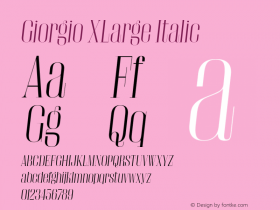 Giorgio XLarge Italic Version 001.002 2009图片样张