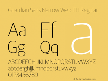 Guardian Sans Narrow Web TH Regular Version 1.1 2012 Font Sample