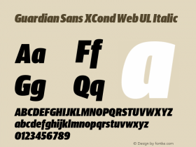 Guardian Sans XCond Web UL Italic Version 1.1 2012图片样张