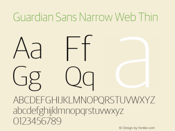 Guardian Sans Narrow Web Thin Version 1.1 2012图片样张