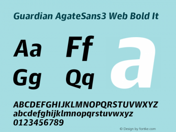 Guardian AgateSans3 Web Bold It Version 001.002 2011图片样张