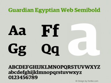Guardian Egyptian Web Semibold Version 001.002 2009图片样张