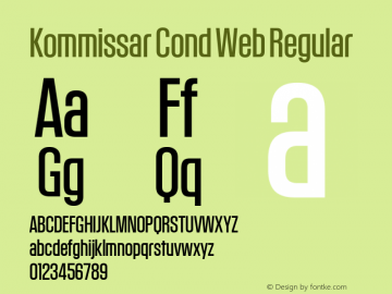 Kommissar Cond Web Regular Version 1.1 2011 Font Sample