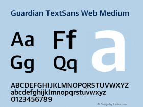 Guardian TextSans Web Medium Version 1.1 2008图片样张