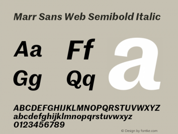 Marr Sans Web Semibold Italic Version 1.1 2014图片样张