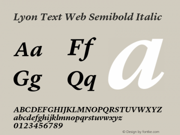 Lyon Text Web Semibold Italic Version 001.002 2009图片样张