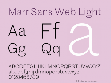 Marr Sans Web Light Version 1.1 2014 Font Sample