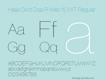 Haas Grot Disp R Web 15 XXT Regular Version 001.000 2011 Font Sample