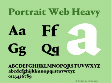 Portrait Web Heavy Version 1.1 2013 Font Sample